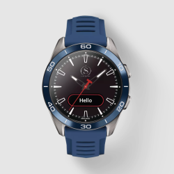Montre connectée femme tactile – Bracelet silicone noir blanc bleu