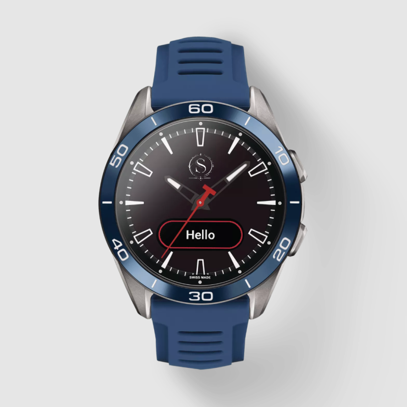 Montre connectée femme tactile – Bracelet silicone noir blanc bleu