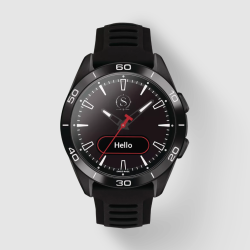 Montre connectée femme tactile – Bracelet silicone noir blanc bleu