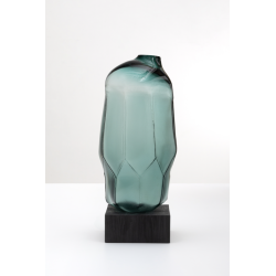 Vase en verre bleu 40 cm | Décoration intérieure élégante
