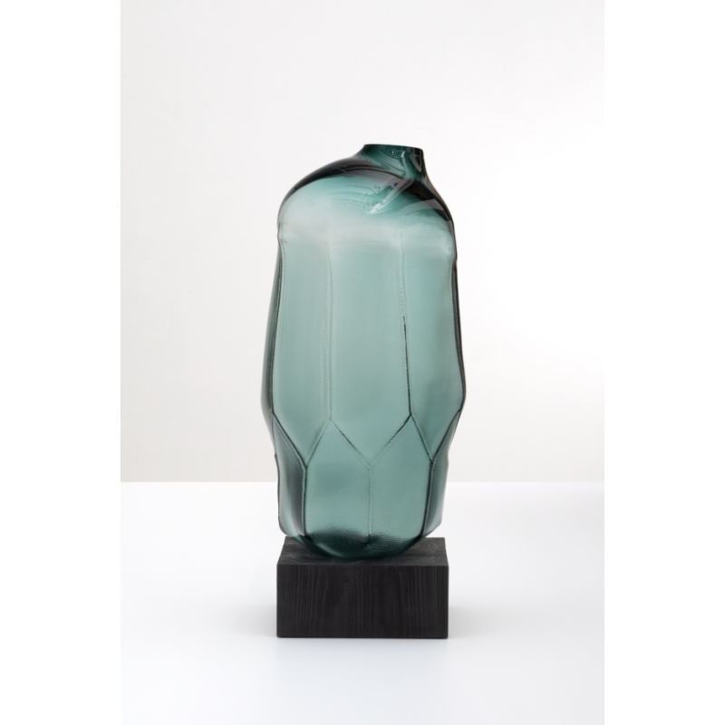 Vase en verre bleu 40 cm | Décoration intérieure élégante